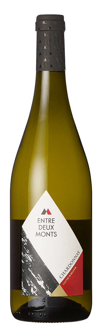 Witte wijn – 100% Chardonnay (gerijpt op eikenhout) van Wijndomein Entre-Deux-Monts uit Heuvelland (België), fles