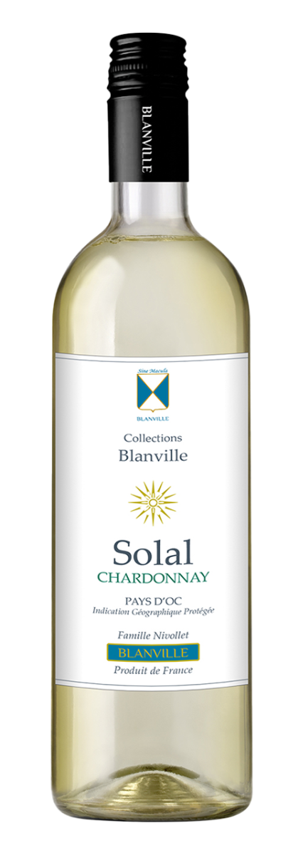 Witte wijn – 100% Chardonnay van Château Haut-Blanville uit Languedoc (Frankrijk), fles