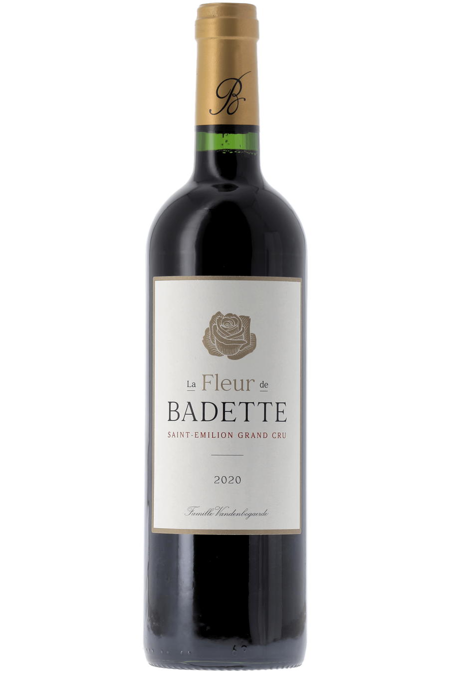 Rode wijn – blend van Merlot & Cabernet Sauvignon van Château Badette uit Saint-Émilion, Bordeaux (Frankrijk), fles