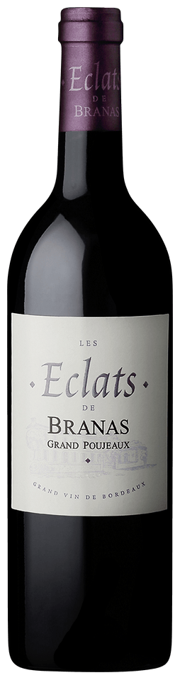Rode wijn – blend van Merlot, Cabernet Sauvignon & Petit Verdot van Château Branas uit Moulis-en-Médoc, Bordeaux (Frankrijk), fles