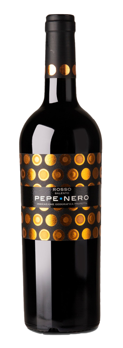 Rode wijn – blend van Negroamaro, Primitivo & Malvasia Nera van Cignomoro uit Puglia (Italië), fles