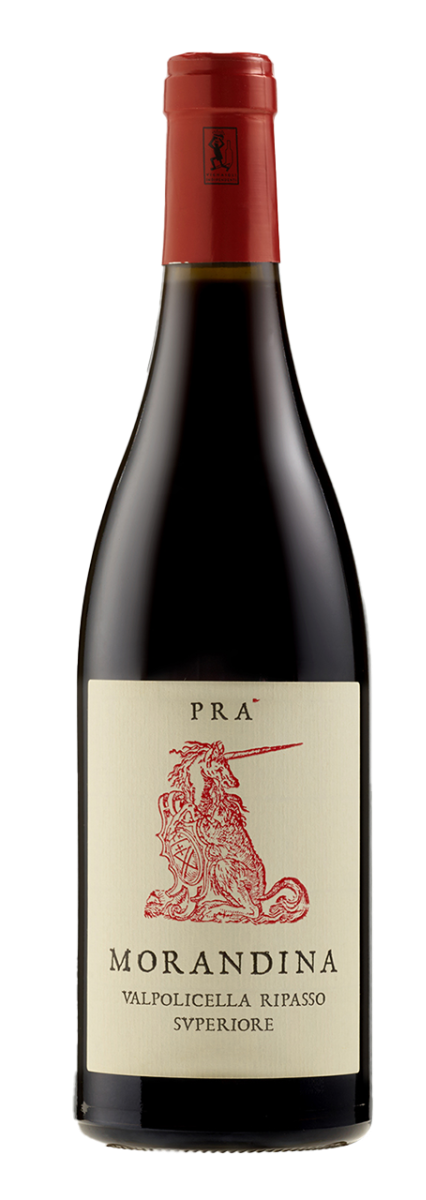 Rode wijn – blend van Corvina, Oseleta, Corvinone en Rondinella van Prà uit Valpolicella, Veneto (Italië), fles