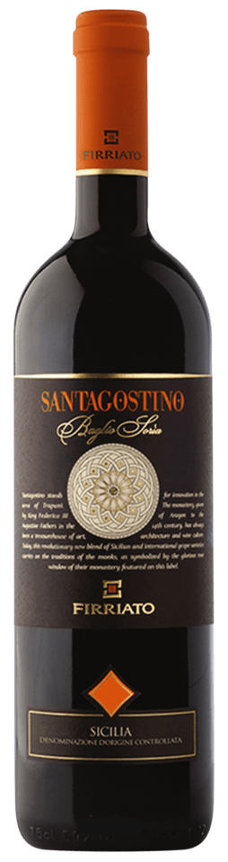 Rode wijn – blend van Nero d’Avola & Syrah van Firriato uit Sicilië (Italië), fles