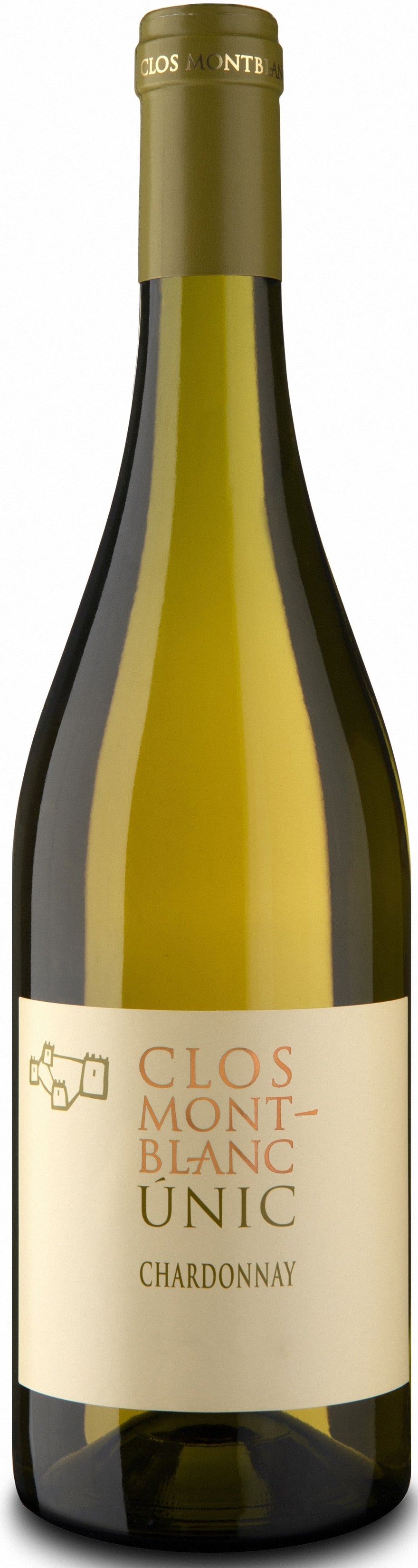 Witte wijn – 100% Chardonnay van Clos Mont Blanc uit Conca de Barberà, Catalonië (Spanje), fles