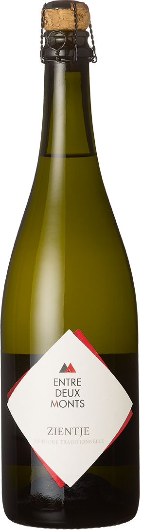 Mousserende wijn – blend van Chardonnay, lokale appels & vlierbloesem van Wijndomein Entre-Deux-Monts uit Heuvelland (België), méthode traditionnelle, fles